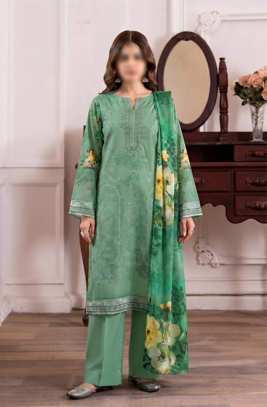 FANTAK RUBY Vol.308 Digital Print Premium Lawn Embroidered 3Pcs Unstitched Suit