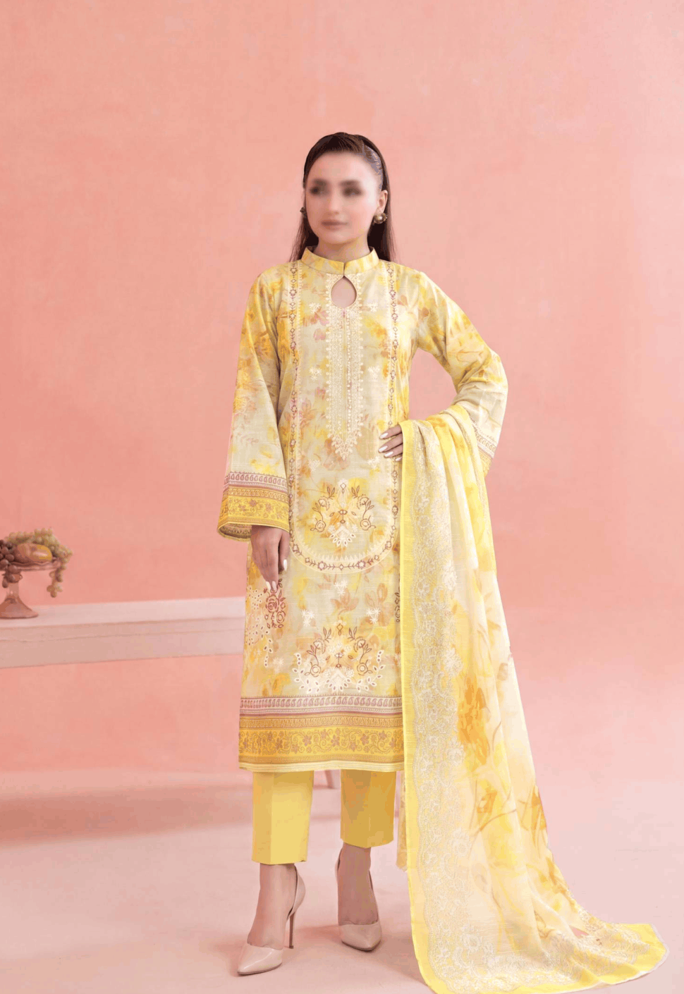 FANTAK DASTAK Vol .170 Digital Print Slub Lawn Embroidered Unstitched 3PC Suit
