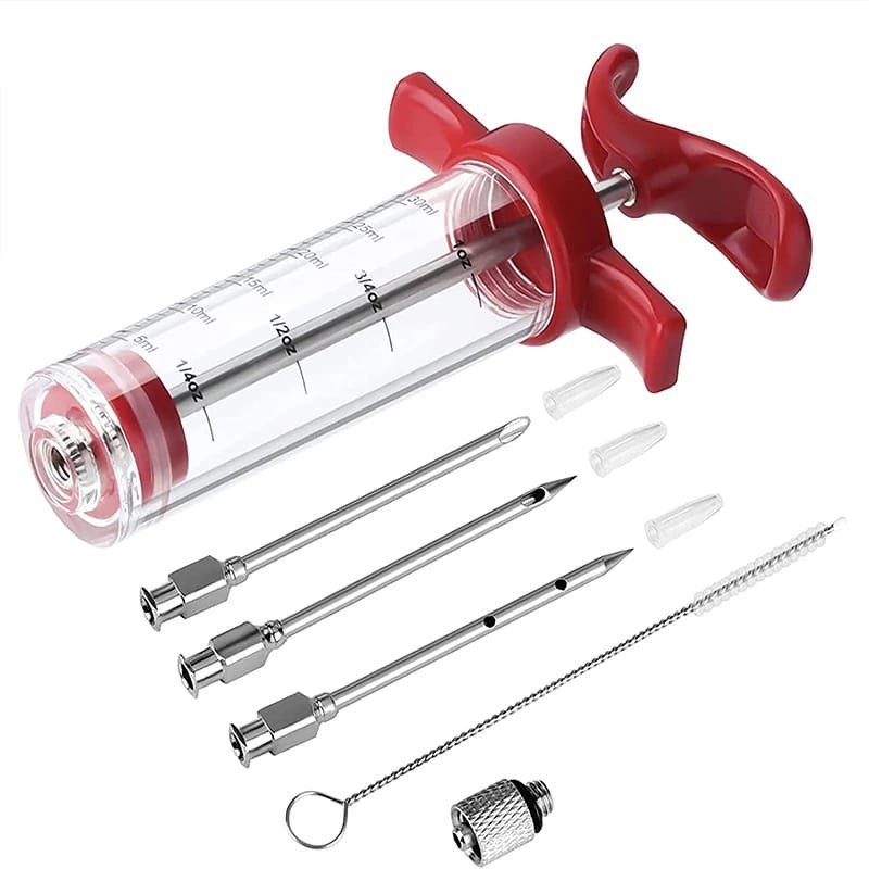 Stainless Steel BBQ Meat Marinade Flavor Seasoning Injector Needle Professional Chef Tool