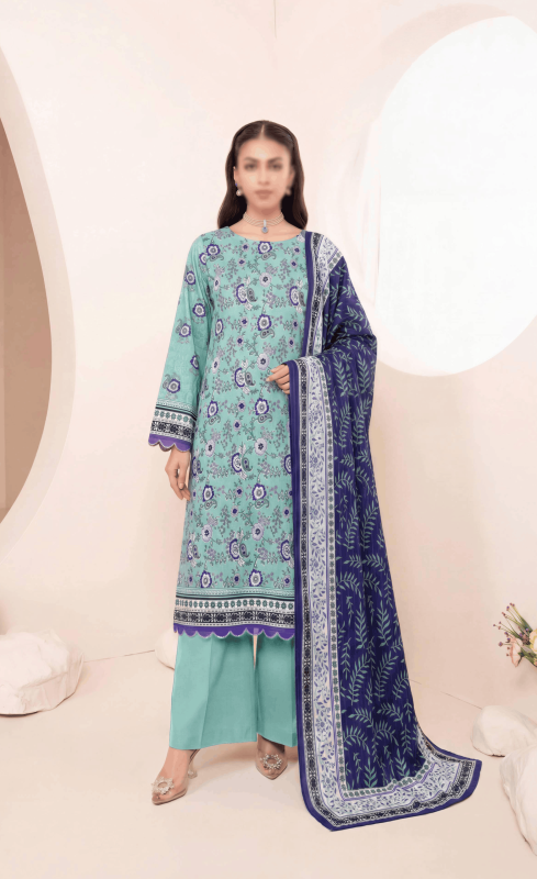 FANTAK Glow Vol 301 Digital Print Premium Lawn unstitched 3Pcs Suit