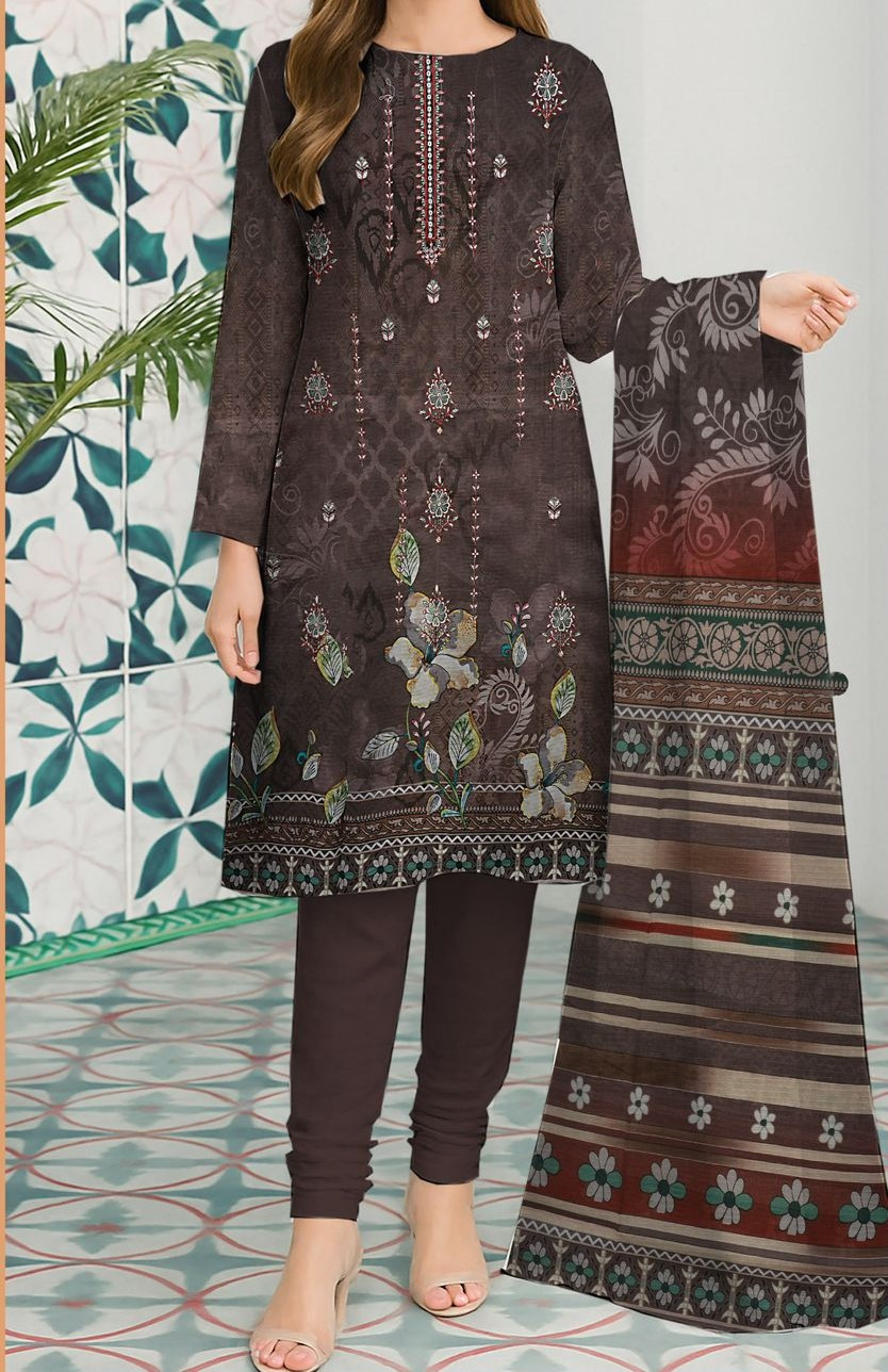 Bareeze | RPL Digital Lawn Bana Dora 3Pcs Suit – Embroidered Double Head Shirt