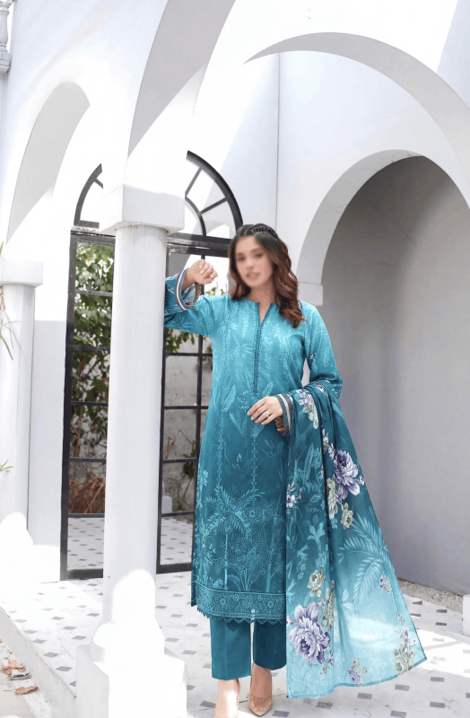 FANTAK AURA VOL 194 DIGITAL PRINT SLUB LAWN UNSTITCHED 3PCS SUIT