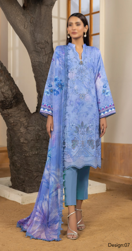 Fantak — AFROZEH Vol.02 | Digital Print Doriya Viscose Embroidered