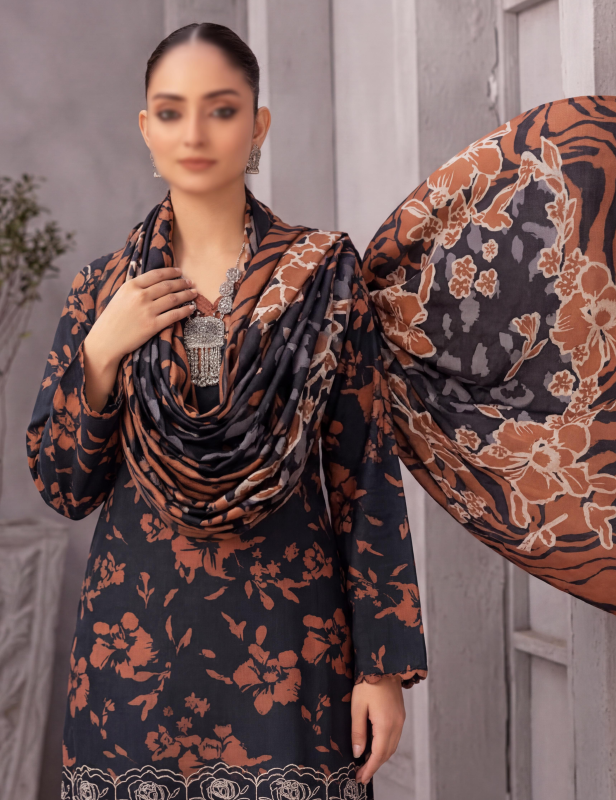FANTAK ZYNC Vol 138 Digital Print Slub Lawn Embroidered 3Pcs Unstitched Suit