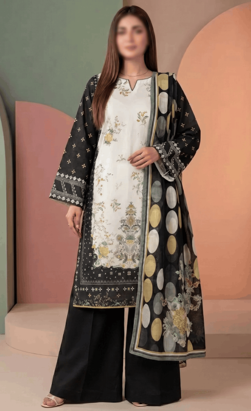 FANTAK LUSH VOL 321 DIGITAL PRINT PREMIUM LAWN 3PCS BRANDED UNSTITCHED SUIT