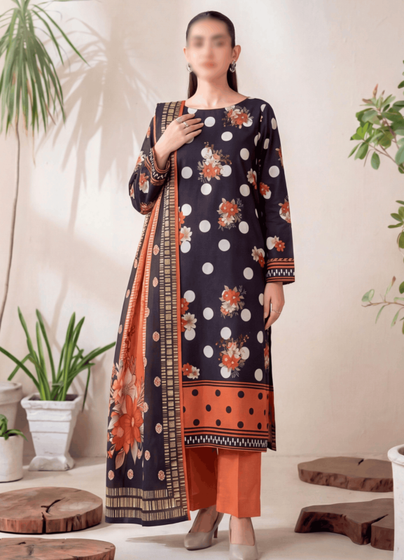 FANTAK FLORAL DOTS VOL 183 DIGITAL PRINT PREMIUM LAWN 3PCS UNSTITCHED SUIT
