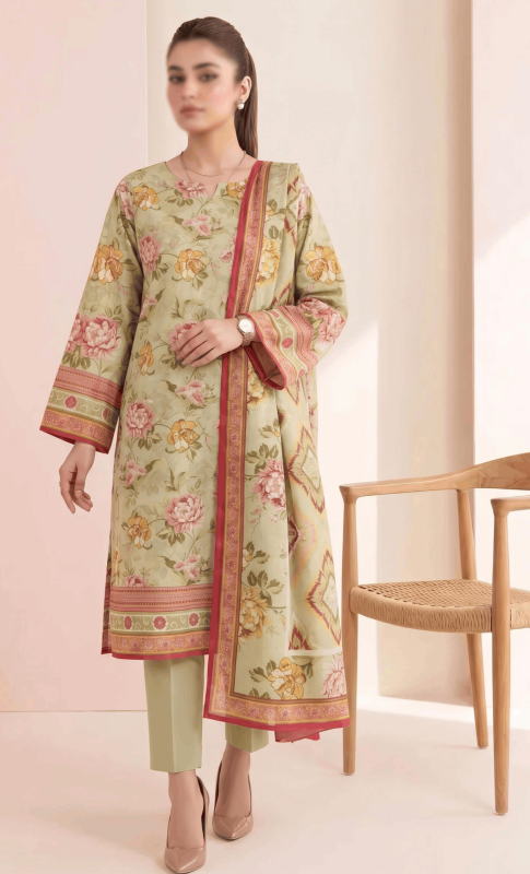 FANTAK LUSH VOL 321 DIGITAL PRINT PREMIUM LAWN 3PCS BRANDED UNSTITCHED SUIT