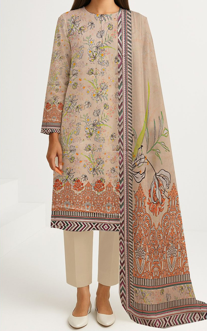 Mother Digital Lawn 3 Piece Suit – Printed Shirt & Dupatta