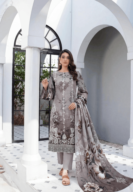 FANTAK AURA VOL 194 DIGITAL PRINT SLUB LAWN UNSTITCHED 3PCS SUIT