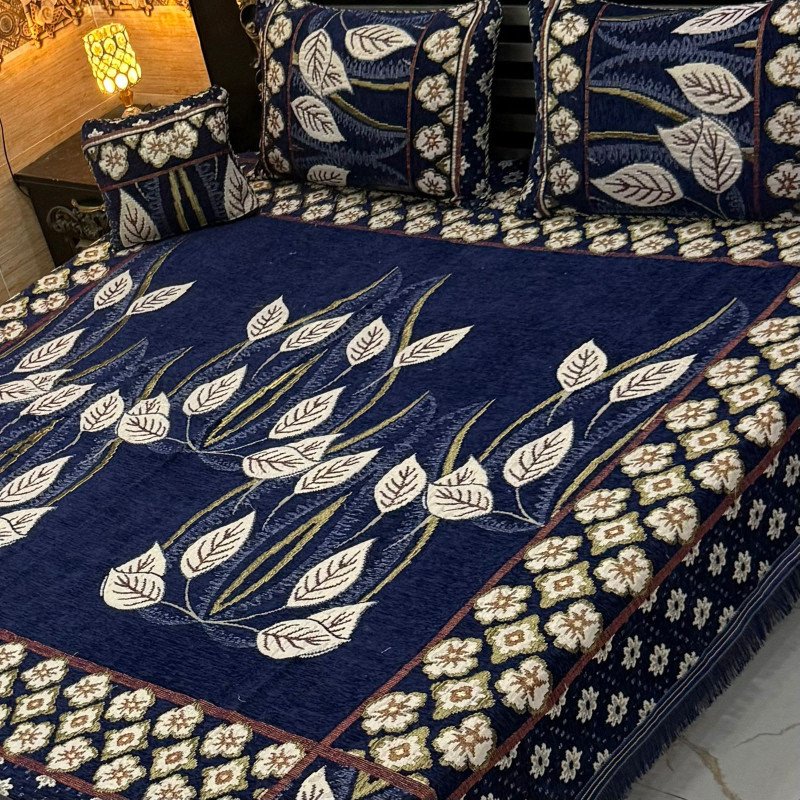 Velvet Jacquard Bedsheet Set (4PC) – King Size
