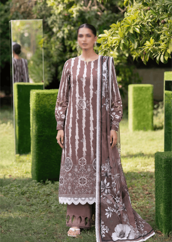 FANTAK PEARL VOL 303 DIGITAL PRINT PREMIUM LAWN EMBROIDED 3 Pcs Unstitched Suit