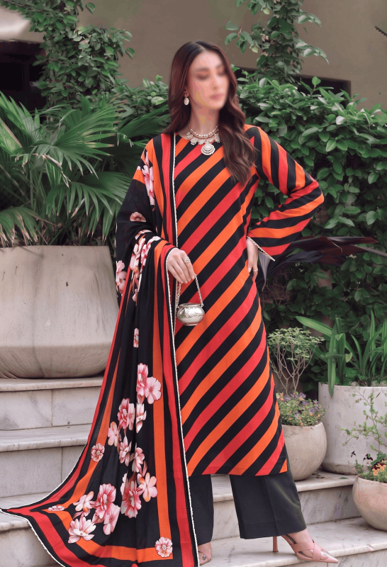 FANTAK COCO VOL 313 DIGITAL PRINT PREMIUM LAWN BRANDED 3PCS UNSTITCHED SUIT