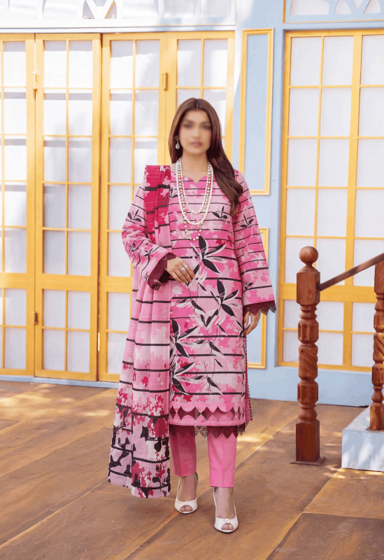 Fantak GULNAR Vol .154 Digital Print Fancy Slub Lawn Unstitched 3PC Suit