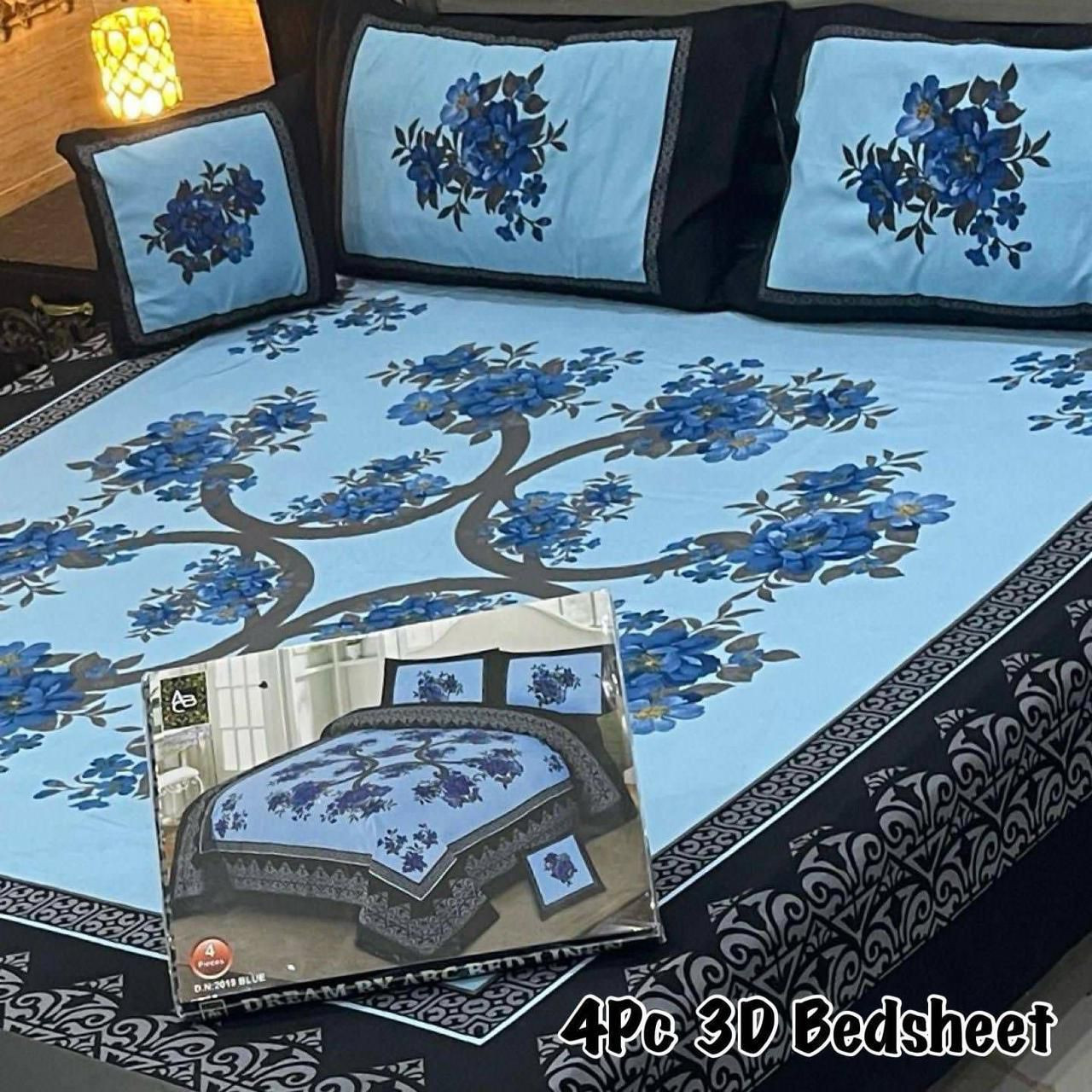 3D Panel Bedsheet Set (4PC) – King Size