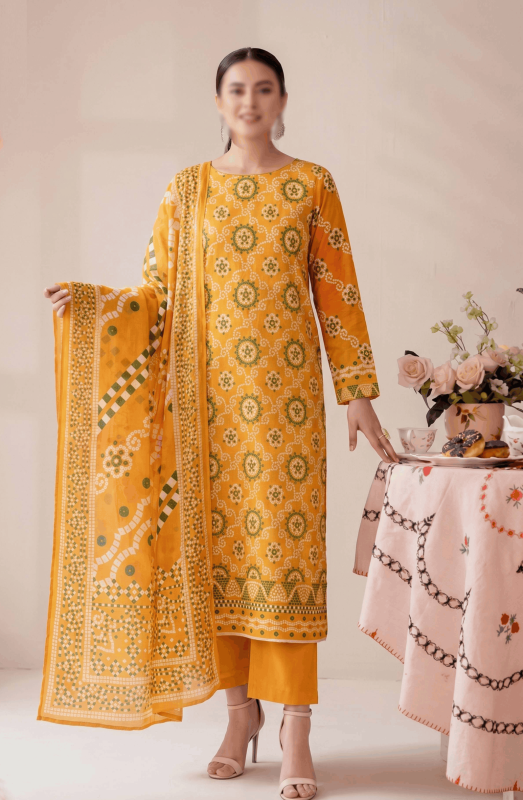 FANTAK Peridot Vol 311 Digital Print Slub Lawn Unstitched 3Pcs Suit