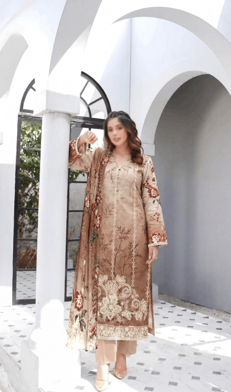 FANTAK AURA VOL 194 DIGITAL PRINT SLUB LAWN UNSTITCHED 3PCS SUIT