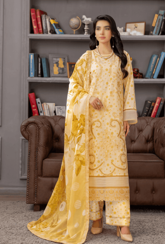 FANTAK BINDI VOL 193 DIGITAL PRINT PREMIUM LAWN EMBROIDERED UNSTICHTED 3PCS SUIT