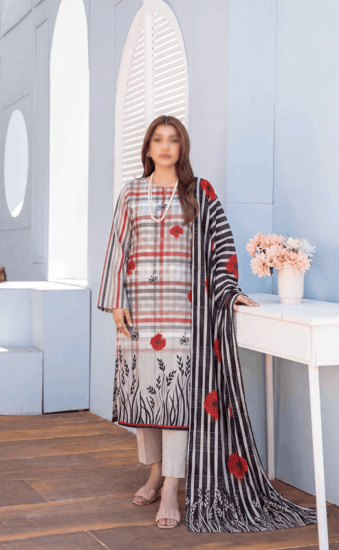 Fantak GULNAR Vol .154 Digital Print Fancy Slub Lawn Unstitched 3PC Suit
