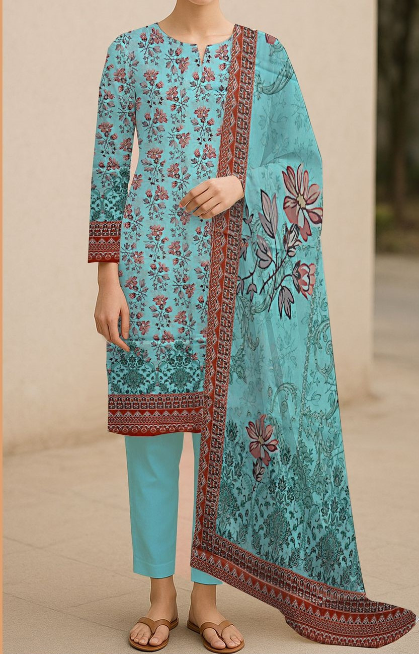 Mother Digital Lawn 3 Piece Suit – Printed Shirt & Dupatta