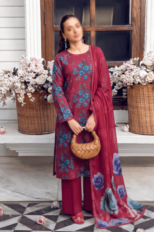 FANTAK ELEGANCE VOL 324 DIGITAL PRINT PREMIUM LAWN 3PCS BRANDED SUIT