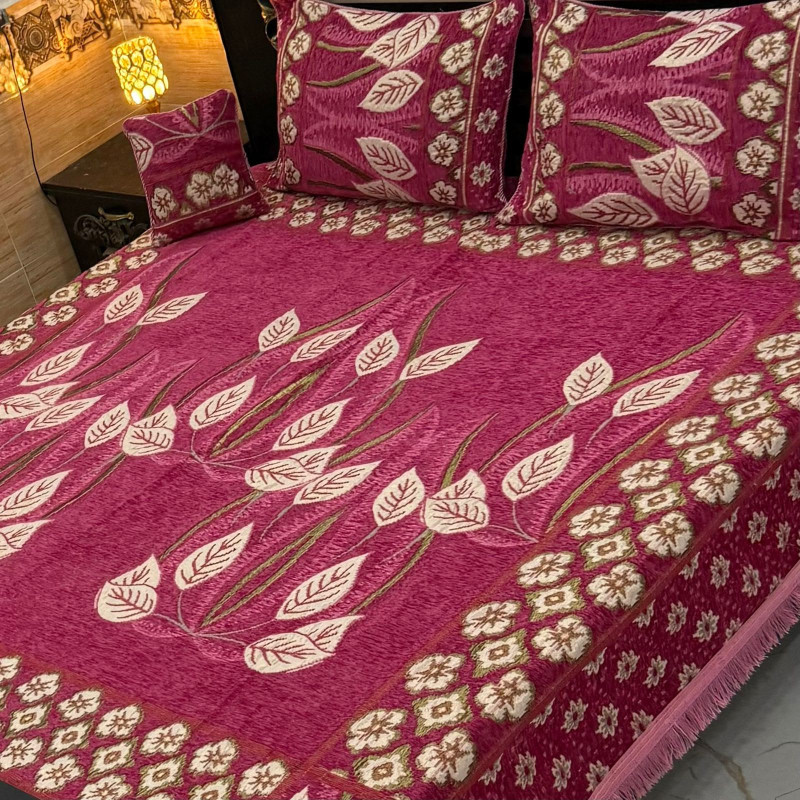 Velvet Jacquard Bedsheet Set (4PC) – King Size