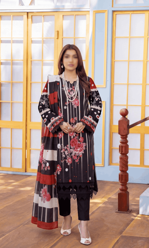 Fantak GULNAR Vol .154 Digital Print Fancy Slub Lawn Unstitched 3PC Suit